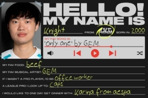 赛事官方分享Knight选手信息表：让我仰望的选手是Caps